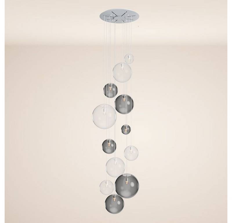 s.luce Pendelleuchte Orb Galerieleuchte 12-flammig Modular Rauch, Klar von s.luce