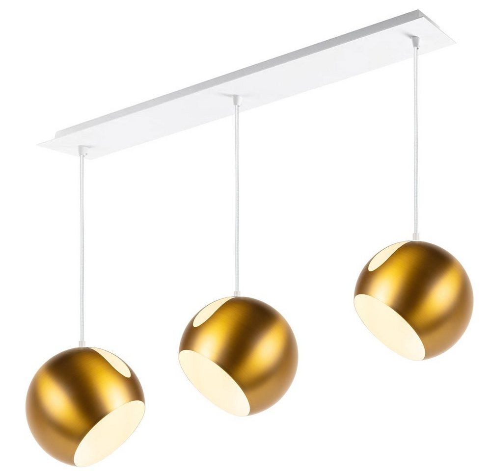 s.luce Pendelleuchte Pendelleuchte Ball 3-flammig mit Deckenschiene Gold von s.luce