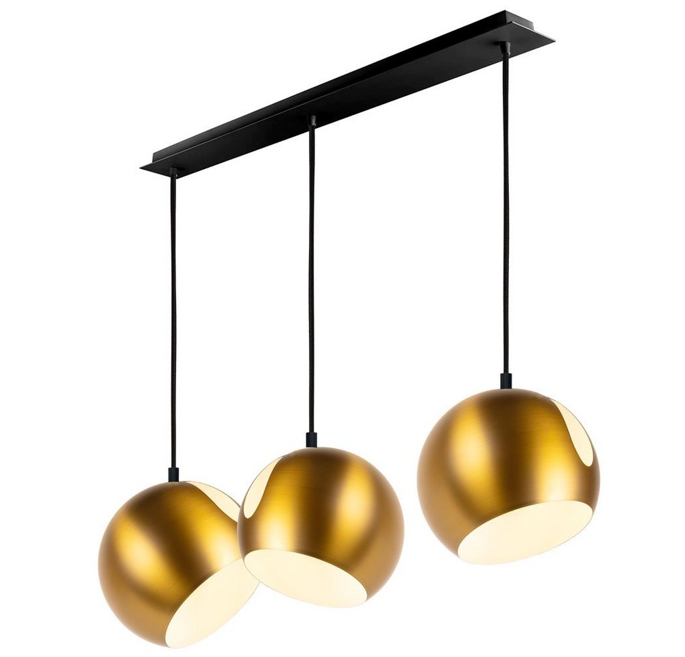 s.luce Pendelleuchte Pendelleuchte Ball 3-flammig mit Deckenschiene Gold von s.luce