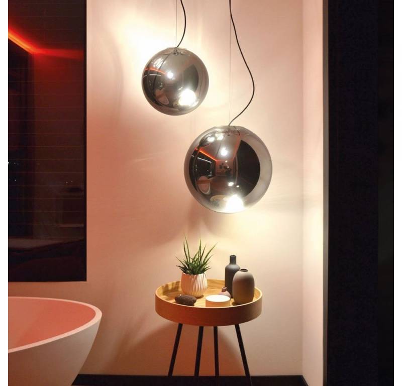 s.luce Pendelleuchte Pendelleuchte Sphere Glaskugel Chrom, Rauch von s.luce