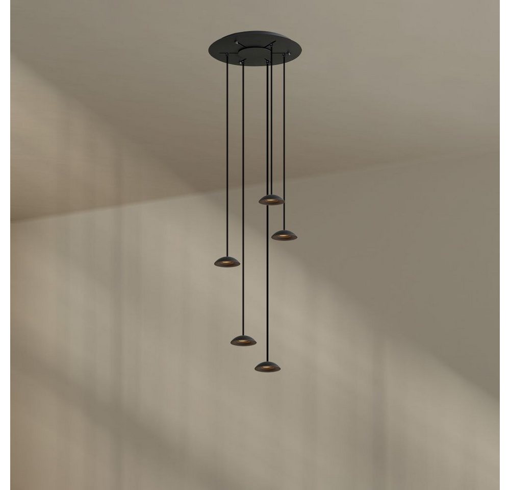 s.luce Pendelleuchte Santa Air LED Esszimmerleuchte 5-flg. Ø 60cm Baldachin Schwarz, Extra Warmweiß s.luce Pendelleuchte Santa Air LED Esszimmerleuchte 5-flg. Ø 60cm Baldachin Schwarz, Extra Warmweiß von s.luce