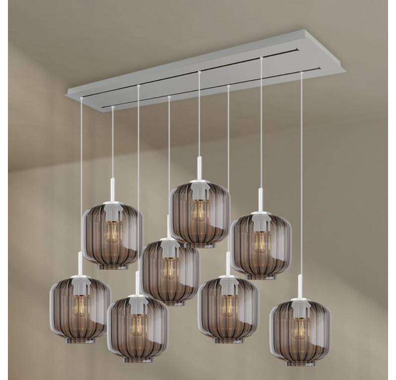 s.luce Pendelleuchte Velo Esstischleuchte 8-flg 160cm 2-reihig Ø 20cm Rauch, Weiß s.luce Pendelleuchte Velo Esstischleuchte 8-flg 160cm 2-reihig Ø 20cm Rauch, Weiß von s.luce