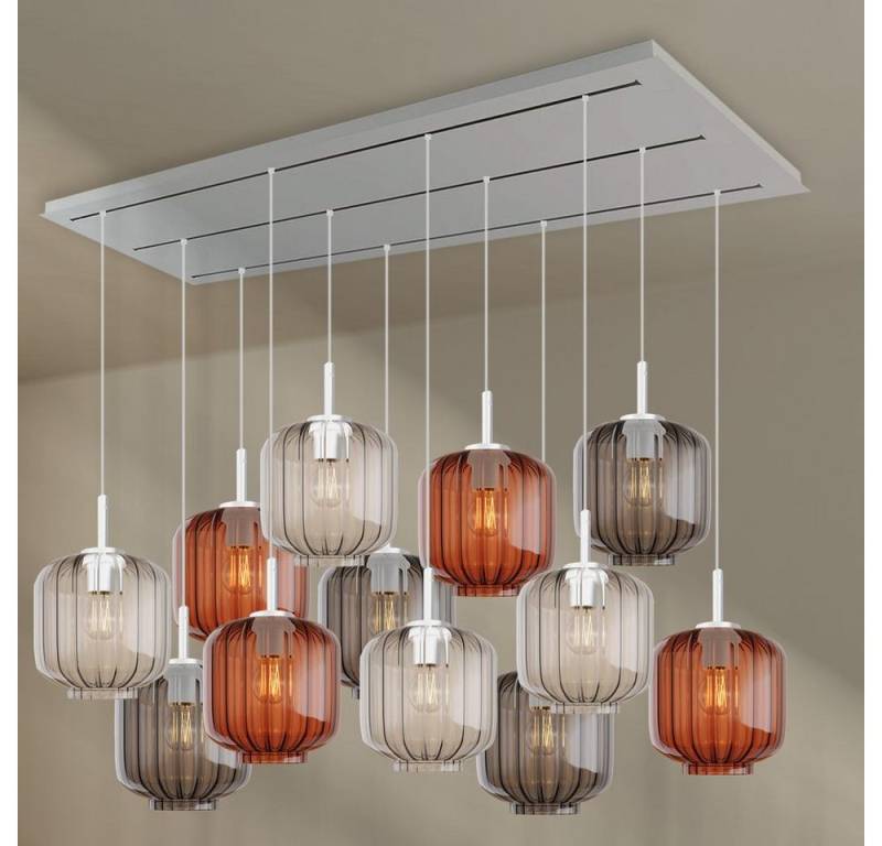 s.luce Pendelleuchte Velo Esszimmerlampe 12-flg 200cm 3-reihig Ø 20cm Mehrfarbig s.luce Pendelleuchte Velo Esszimmerlampe 12-flg 200cm 3-reihig Ø 20cm Mehrfarbig von s.luce