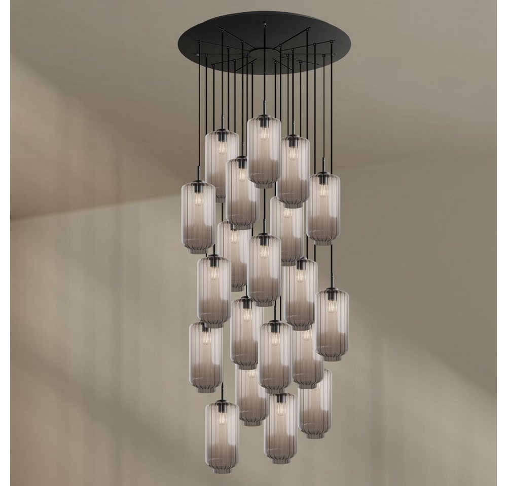 s.luce Pendelleuchte Velo Galerieleuchte 20-flg Ø 120cm Baldachin Ø 18cm Klar, Schwarz s.luce Pendelleuchte Velo Galerieleuchte 20-flg Ø 120cm Baldachin Ø 18cm Klar, Schwarz von s.luce