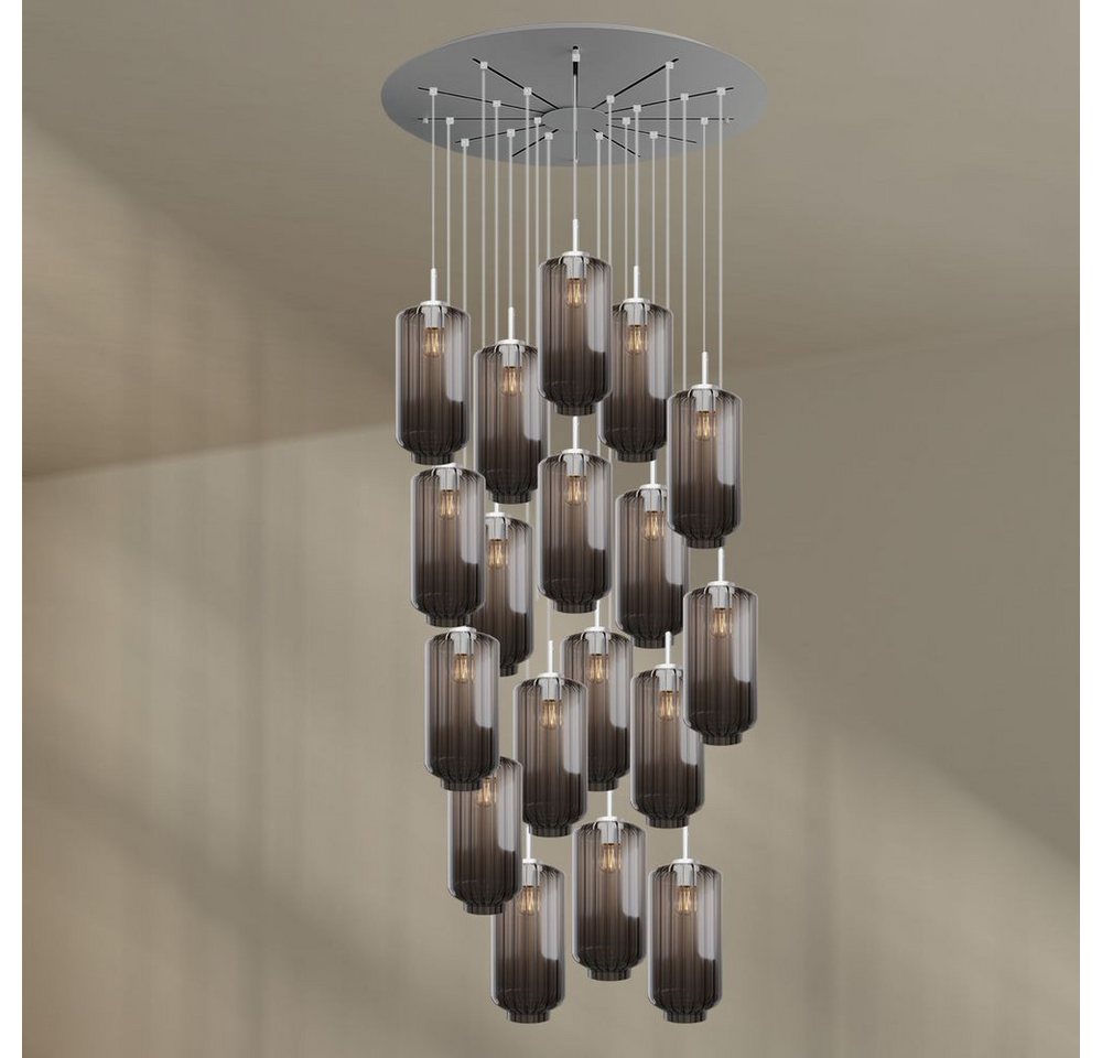 s.luce Pendelleuchte Velo Galerieleuchte 20-flg Ø 120cm Baldachin Ø 18cm Rauch, Weiß s.luce Pendelleuchte Velo Galerieleuchte 20-flg Ø 120cm Baldachin Ø 18cm Rauch, Weiß von s.luce