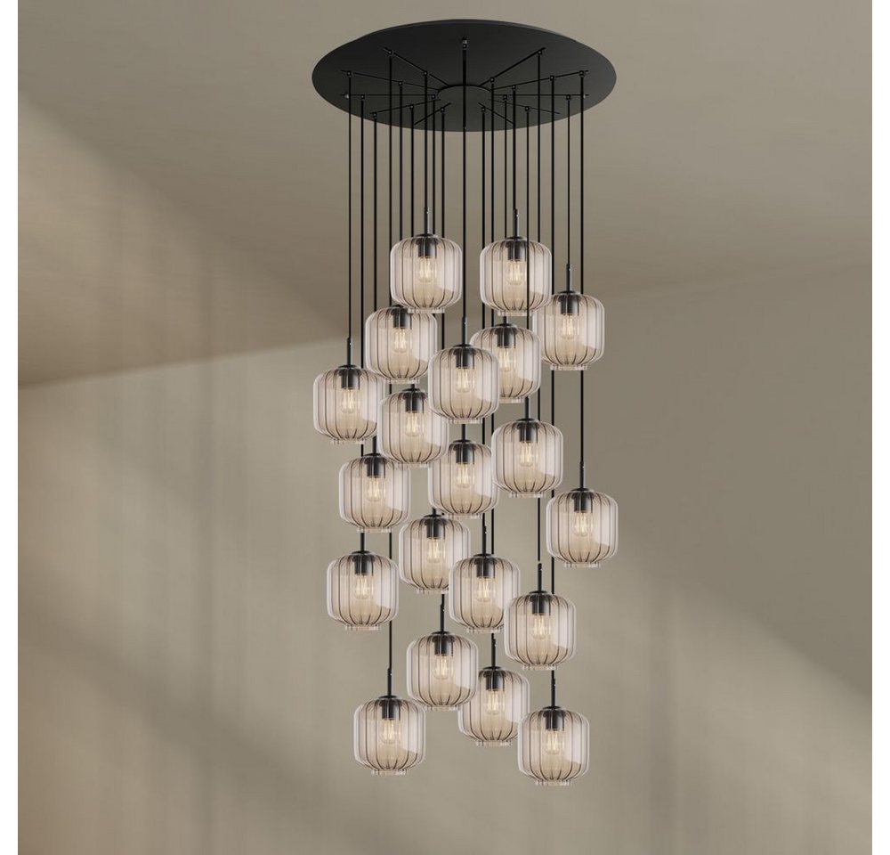 s.luce Pendelleuchte Velo Galerieleuchte 20-flg Ø 120cm Baldachin Ø 20cm Klar, Schwarz s.luce Pendelleuchte Velo Galerieleuchte 20-flg Ø 120cm Baldachin Ø 20cm Klar, Schwarz von s.luce