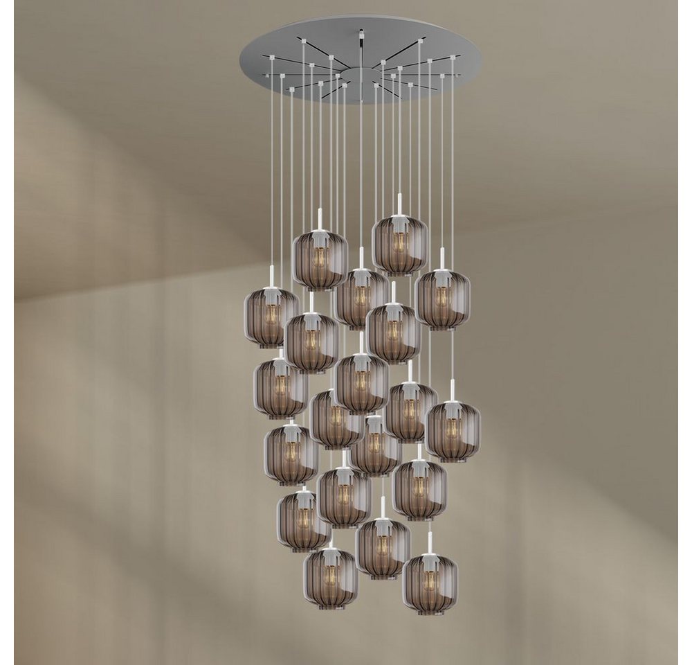 s.luce Pendelleuchte Velo Galerieleuchte 20-flg Ø 120cm Baldachin Ø 20cm Rauch, Weiß s.luce Pendelleuchte Velo Galerieleuchte 20-flg Ø 120cm Baldachin Ø 20cm Rauch, Weiß von s.luce