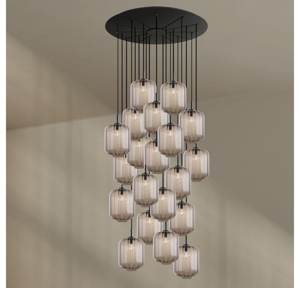 s.luce Pendelleuchte Velo Galerieleuchte 20-flg Ø 120cm Baldachin Ø 25cm Klar, Schwarz s.luce Pendelleuchte Velo Galerieleuchte 20-flg Ø 120cm Baldachin Ø 25cm Klar, Schwarz von s.luce