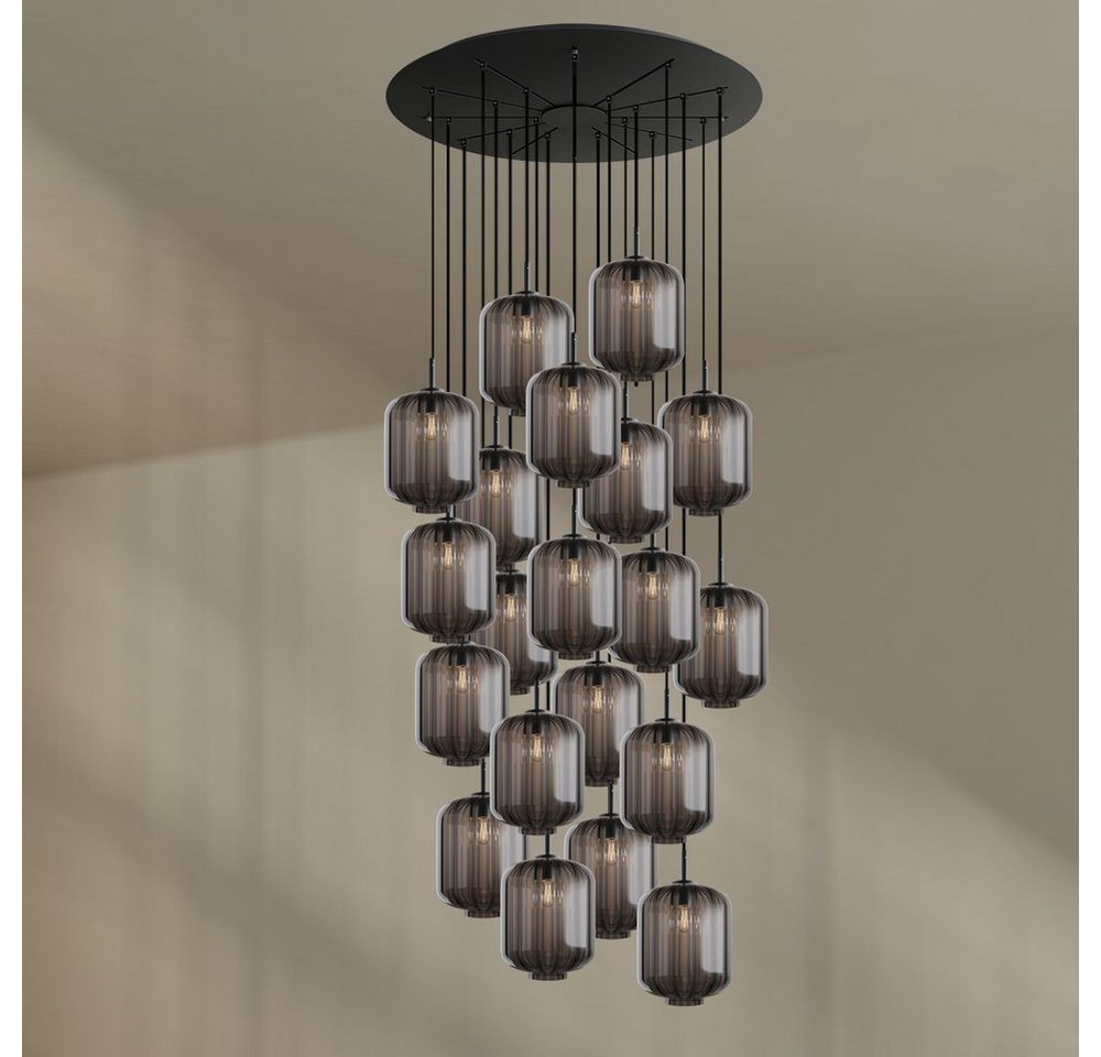 s.luce Pendelleuchte Velo Galerieleuchte 20-flg Ø 120cm Baldachin Ø 25cm Rauch, Schwarz s.luce Pendelleuchte Velo Galerieleuchte 20-flg Ø 120cm Baldachin Ø 25cm Rauch, Schwarz von s.luce