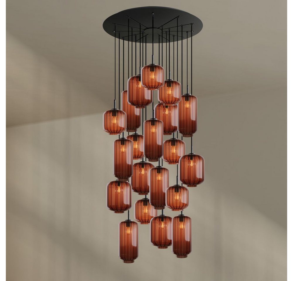 s.luce Pendelleuchte Velo Galerieleuchte 20-flg Ø120cm Baldach Ø18/20/25cm Braun, Schwarz s.luce Pendelleuchte Velo Galerieleuchte 20-flg Ø120cm Baldach Ø18/20/25cm Braun, Schwarz von s.luce