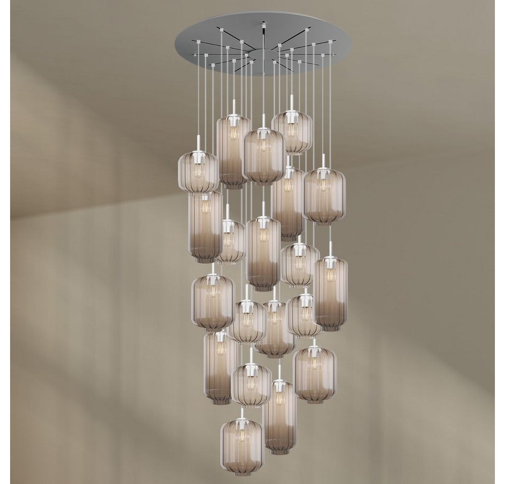 s.luce Pendelleuchte Velo Galerieleuchte 20-flg Ø120cm Baldach Ø18/20/25cm Klar, Weiß s.luce Pendelleuchte Velo Galerieleuchte 20-flg Ø120cm Baldach Ø18/20/25cm Klar, Weiß von s.luce