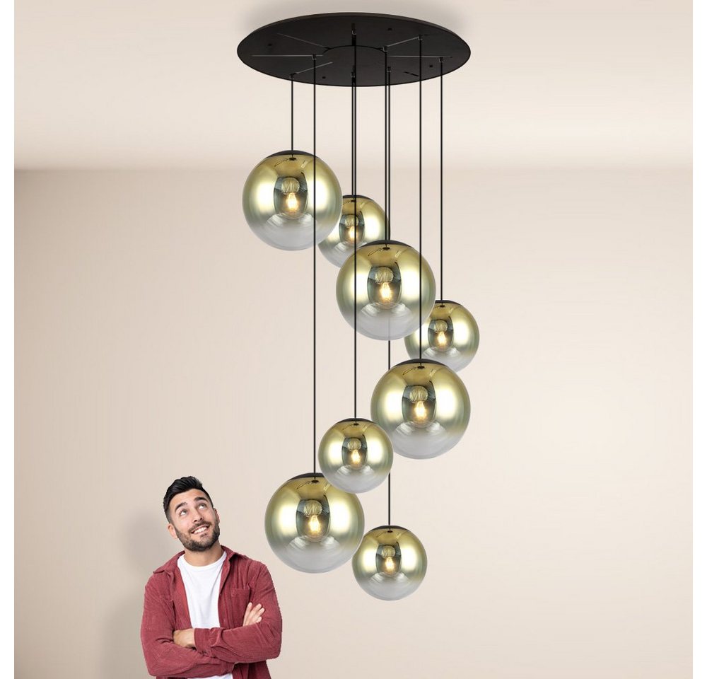 s.luce Pendelleuchte XL Galerieleuchte Progress 8-flammig mit Modular Baldachin Gold s.luce Pendelleuchte XL Galerieleuchte Progress 8-flammig mit Modular Baldachin Gold von s.luce
