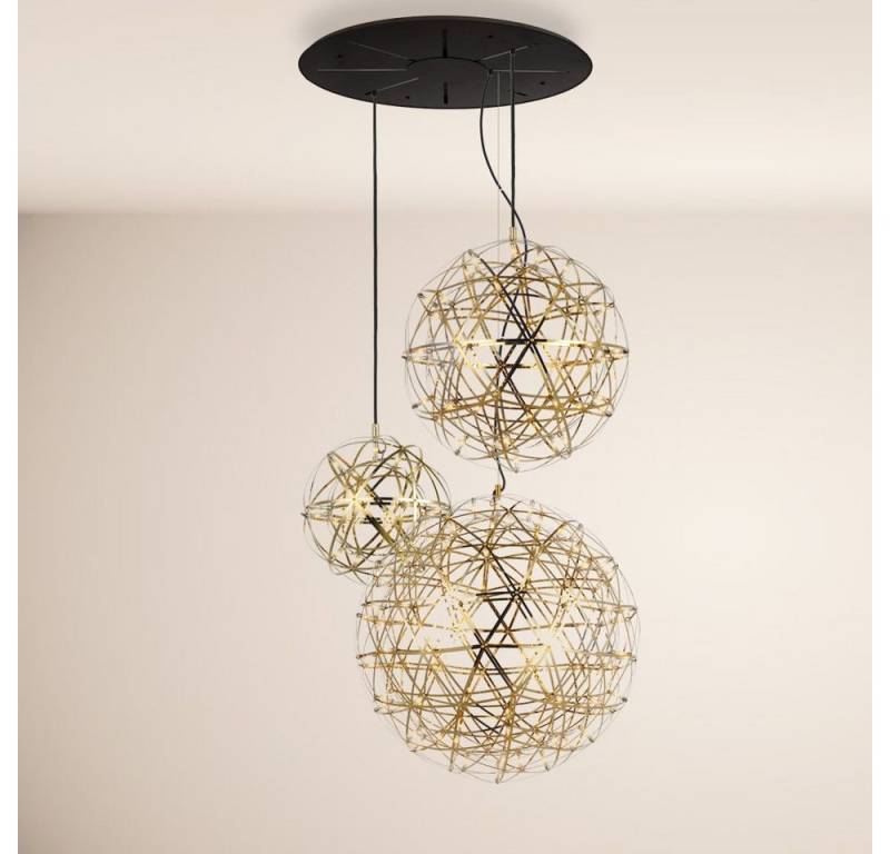 s.luce Pendelleuchte XL LED Hängeleuchten-Kombination Atom Modular Gold, Warmweiß von s.luce