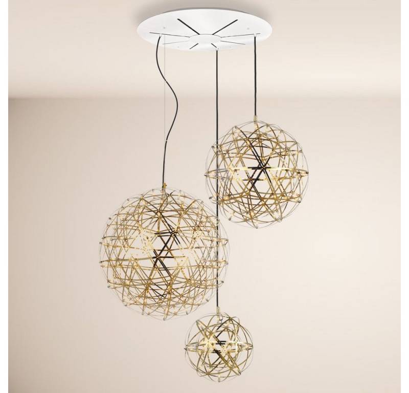 s.luce Pendelleuchte XL LED Hängeleuchten-Kombination Atom Modular Gold, Warmweiß von s.luce
