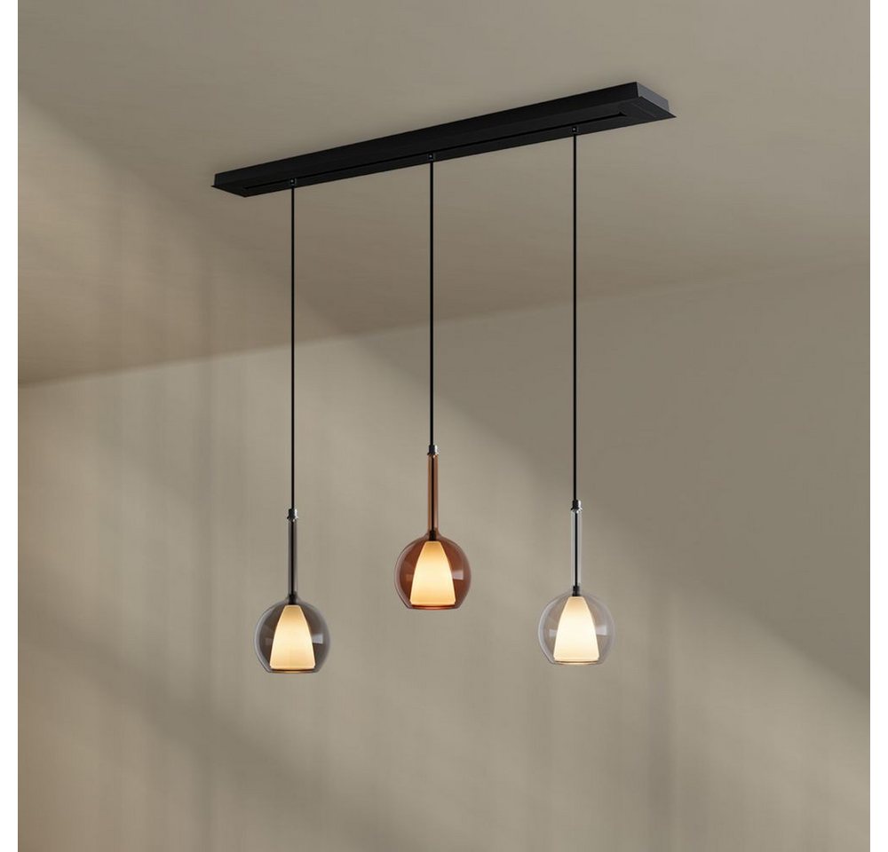 s.luce Pendelleuchte Belluna Esstisch Pendelleuchte 3-fl. 120cm Baldachin Mehrfarbig s.luce Pendelleuchte Belluna Esstisch Pendelleuchte 3-fl. 120cm Baldachin Mehrfarbig von s.luce