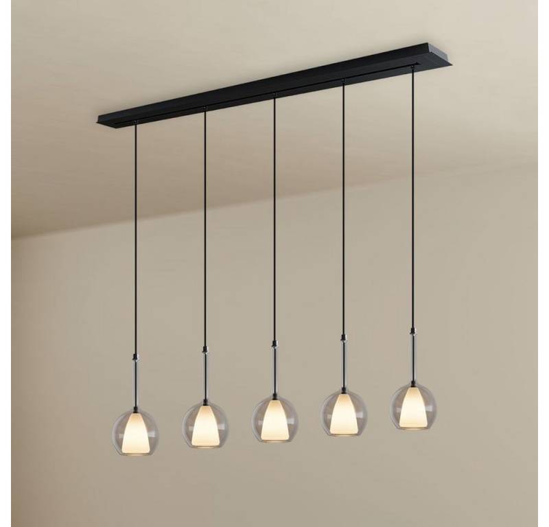 s.luce Pendelleuchte Belluna Esstisch Pendelleuchte 5-fl. 160cm Baldachin Klar von s.luce