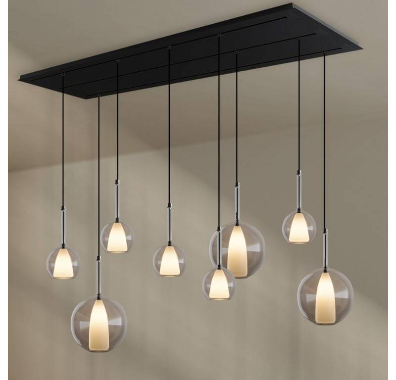 s.luce Pendelleuchte Belluna Esstisch Pendelleuchte 8-fl. 200cm Baldachin Klar von s.luce