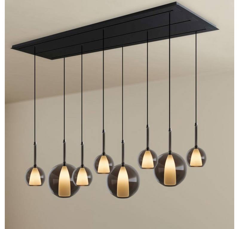 s.luce Pendelleuchte Belluna Esstisch Pendelleuchte 8-fl. 200cm Baldachin Rauch von s.luce