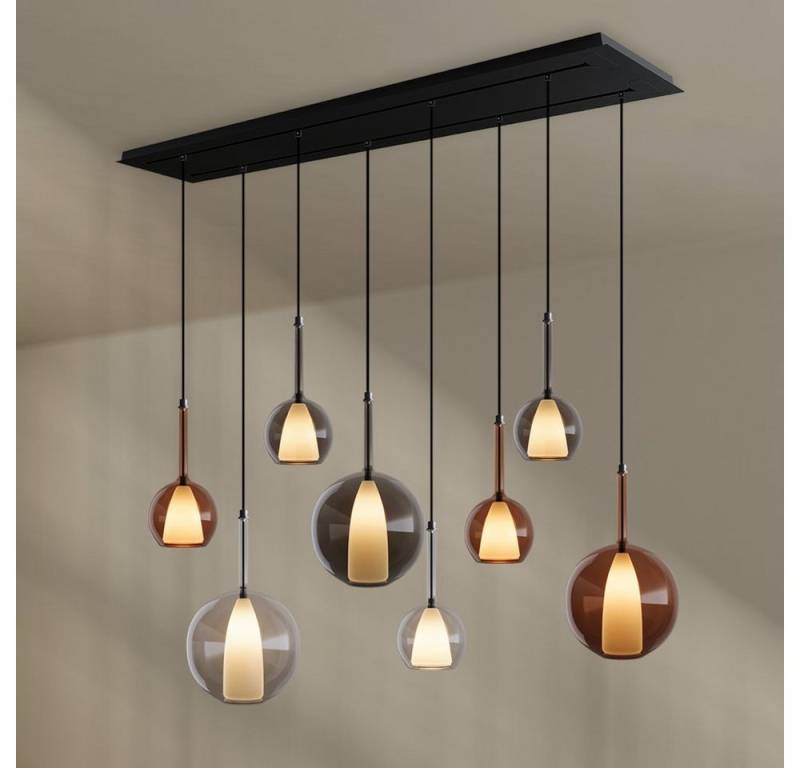s.luce Pendelleuchte Belluna Esstischleuchte 8-flammig 160cm 2-reihig Mehrfarbig s.luce Pendelleuchte Belluna Esstischleuchte 8-flammig 160cm 2-reihig Mehrfarbig von s.luce