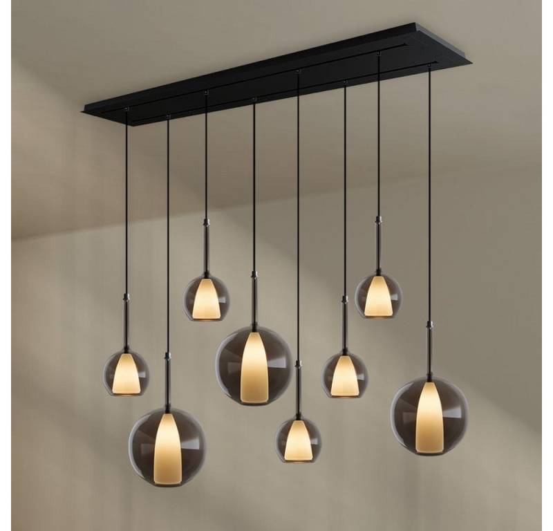 s.luce Pendelleuchte Belluna Esstischleuchte 8-flammig 160cm 2-reihig Rauch s.luce Pendelleuchte Belluna Esstischleuchte 8-flammig 160cm 2-reihig Rauch von s.luce