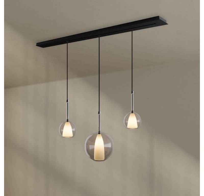 s.luce Pendelleuchte Belluna Esstischleuchte 3-flammig 160cm Baldachin Klar von s.luce
