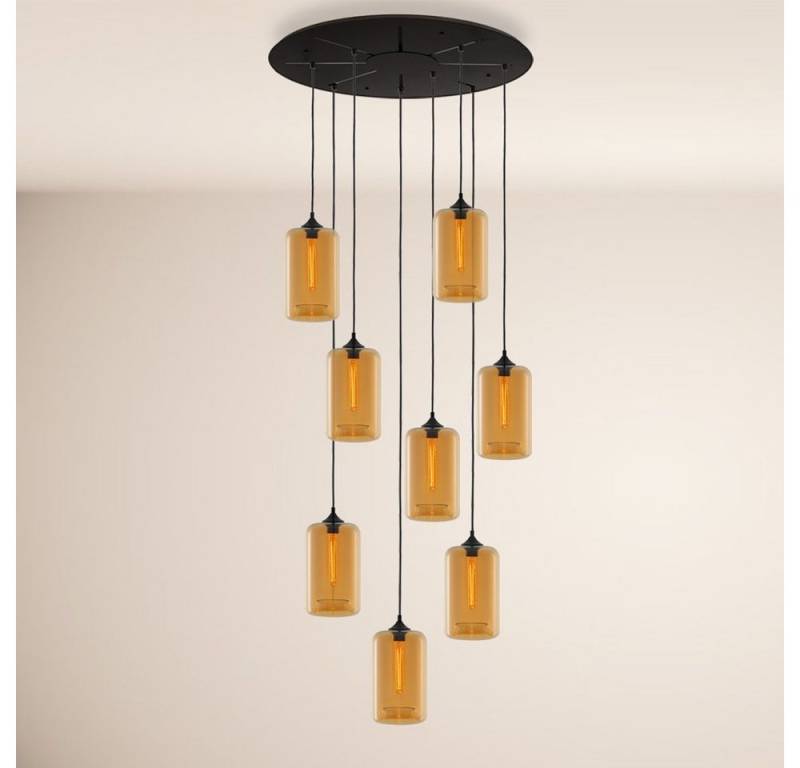 s.luce Pendelleuchte s.luce Cruet XL Pendelleuchte 8-flammig Glas Galerieleuchte Amber von s.luce