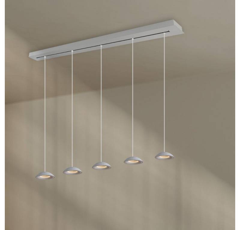 s.luce Pendelleuchte s.luce Santa Air LED Esstisch-Hängelampe 5-flammig Balken 160cm Weiß, Extra Warmweiß von s.luce