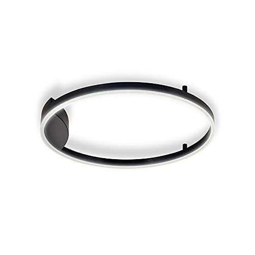 s.luce Ring 40 LED Deckenlampe Wandlampe Dimmbar Deckenleuchte Wandleuchte, Farbe:Schwarz von s`luce