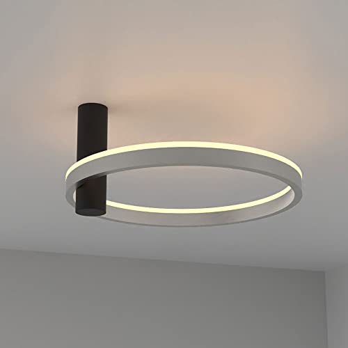 s.luce Ring Air LED Deckenleuchte Deckenlampe Wohnzimmerlampe Dimmbar, Farbe Schwarz/Aluminium von s.luce