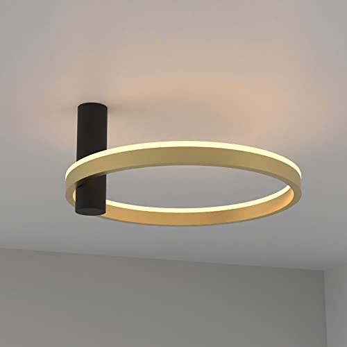 s.luce Ring Air LED Deckenleuchte Deckenlampe Wohnzimmerlampe Dimmbar, Farbe Schwarz/Gold von s`luce