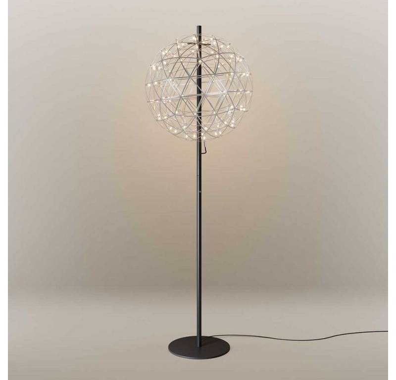 s.luce Stehlampe Atom LED-Stehleuchte aus Metall mit Touchdimmer Chrom, Schwarz, Warmweiß von s.luce