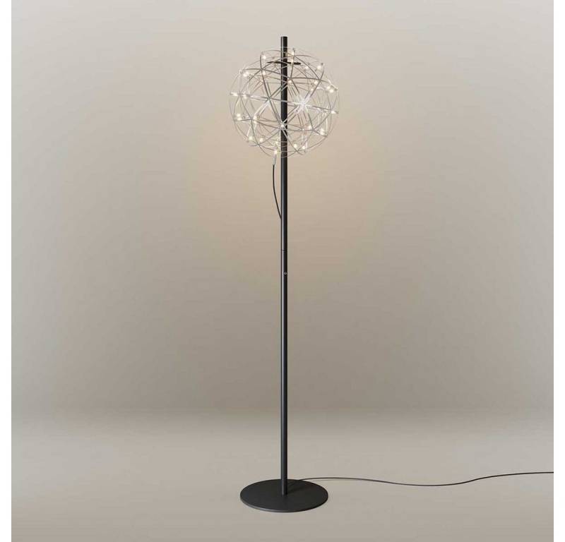 s.luce Stehlampe Atom LED-Stehleuchte aus Metall mit Touchdimmer Chrom, Schwarz, Warmweiß von s.luce