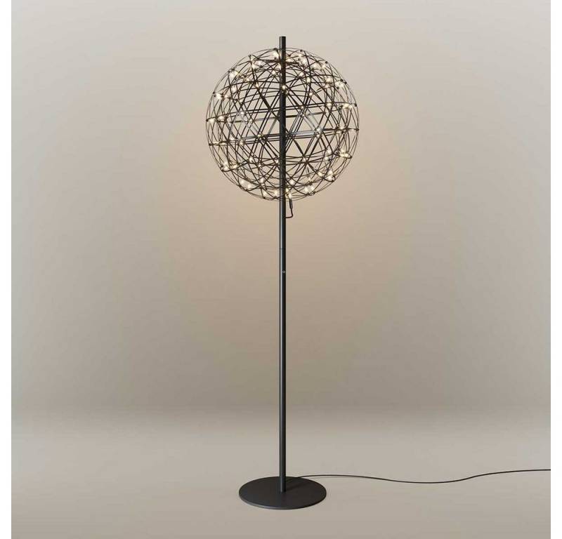 s.luce Stehlampe Atom LED-Stehleuchte aus Metall mit Touchdimmer Schwarzchrom, Schwarz, Warmweiß von s.luce