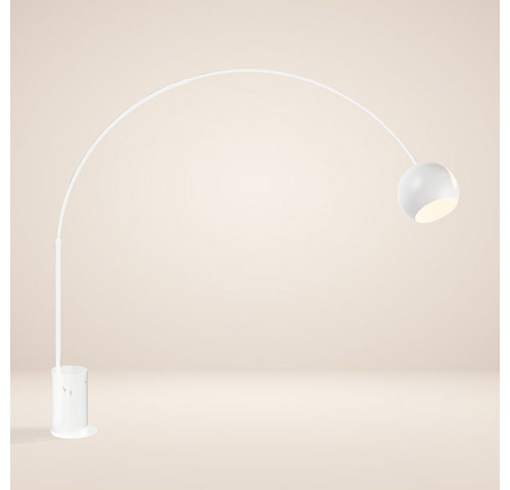 s.luce Stehlampe Ball Bogenlampe mit Marmorfuß modern Weiß von s.luce