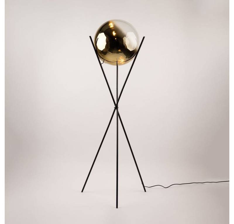 s.luce Stehlampe Dreibeinleuchte Orb 40cm Glaskugel Gold Verlauf, Schwarz von s.luce