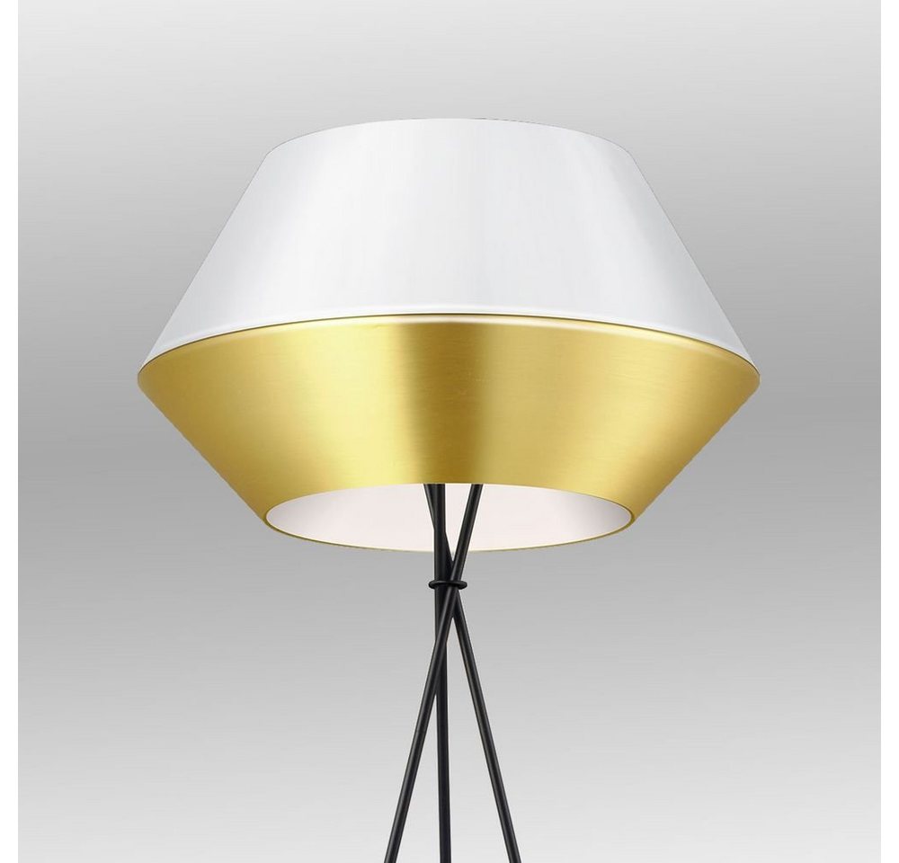 s.luce Stehlampe Individuelle Stehleuchte SkaDa Ø 50cm Gold/Weiß, Warmweiß von s.luce