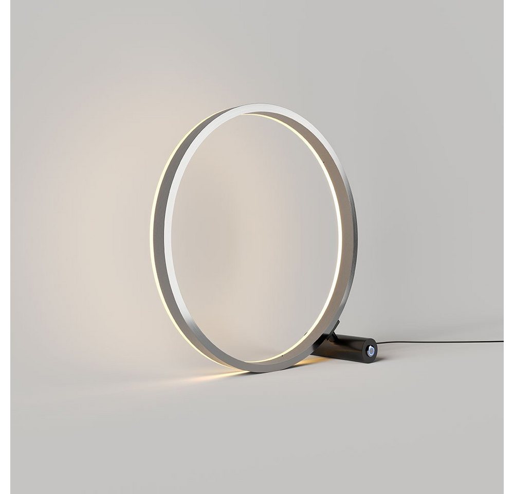 s.luce Tischleuchte LED Ringlampe Direkt oder Indirekt Schwarz, Aluminium, Warmweiß von s.luce