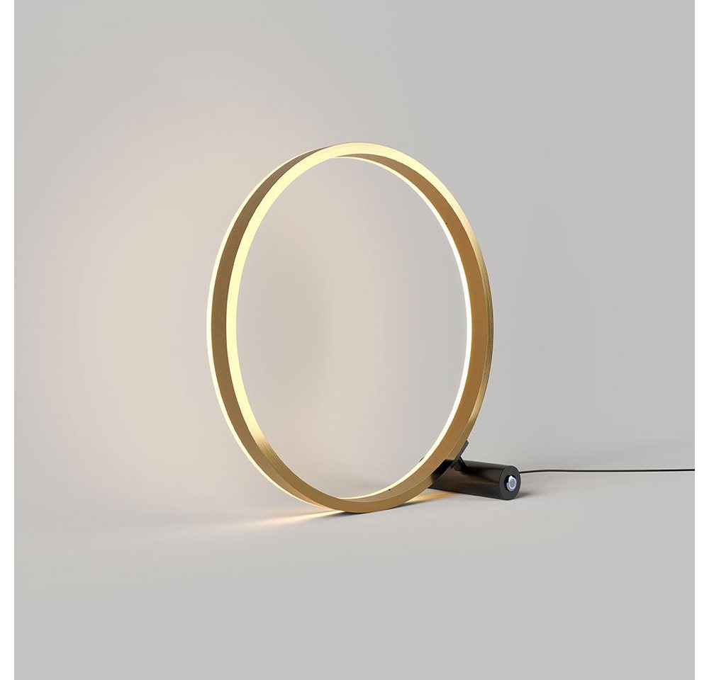 s.luce Tischleuchte LED Ringlampe Direkt oder Indirekt Schwarz, Gold, Warmweiß von s.luce