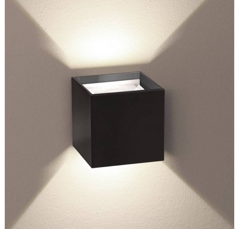 s.luce Wandleuchte LED Außenwandleuchte Ixa IP44 Schwarz, Warmweiß von s.luce