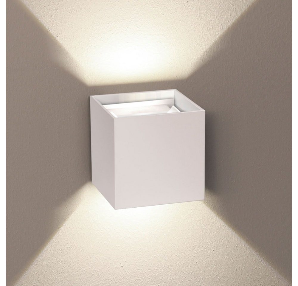 s.luce Wandleuchte LED Außenwandleuchte Ixa IP44 Weiß, Warmweiß von s.luce