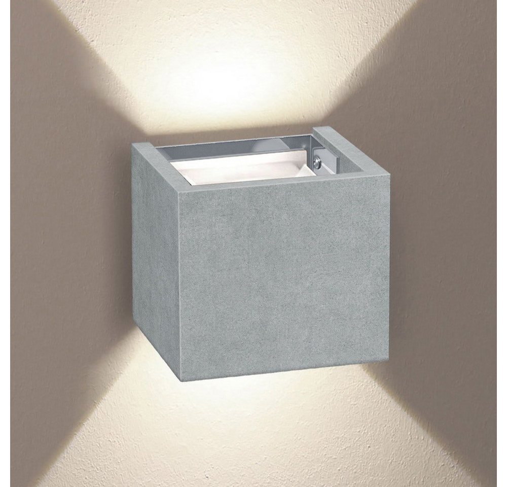 s.luce Wandleuchte LED Wandlampe Ixa mit Bewegungsmelder Beton, Warmweiß von s.luce