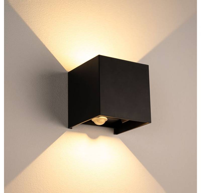 s.luce Wandleuchte LED Wandlampe Ixa mit Bewegungsmelder Schwarz, Warmweiß von s.luce