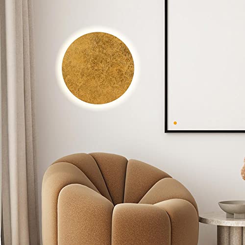 s.luce indirekte LED Wandleuchte Plate dimmbar 230V, Farbe:Blattgold, Größe:Ø 40cm von s`luce