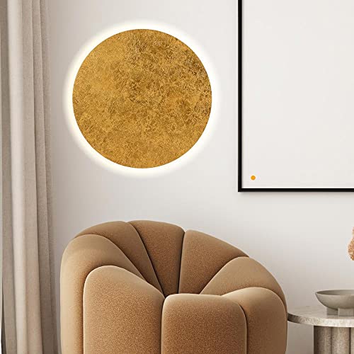 s.luce indirekte LED Wandleuchte Plate dimmbar 230V, Farbe:Blattgold, Größe:Ø 50cm von s`luce