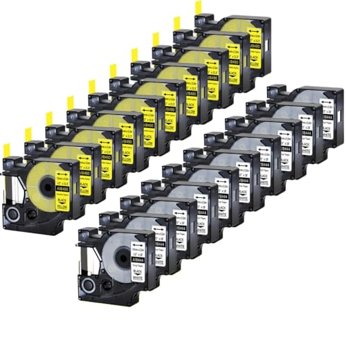 sDtESNB 20 Pack 12mm Flexible Nylon -Etikettenbänder Permanent Polyester kompatibel mit 5200 Etikettendruckern(20PK White Nylon) von sDtESNB