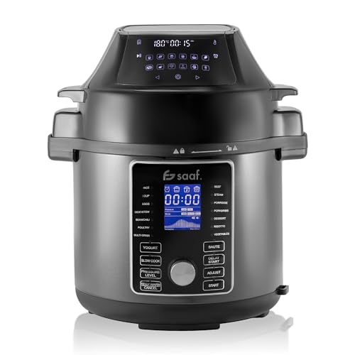 Multicooker mit Airfryer - 15-teiliges Set - 24 Automatische Programme - Slow Cooker, Reiskocher, Dampfgarer, Schnellkochtopf - Grau - ab Saaf Multicooker mit Airfryer - 15-teiliges Set - 24 Automatische Programme - Slow Cooker, Reiskocher, Dampfgarer, Schnellkochtopf - Grau - ab Saaf von saaf