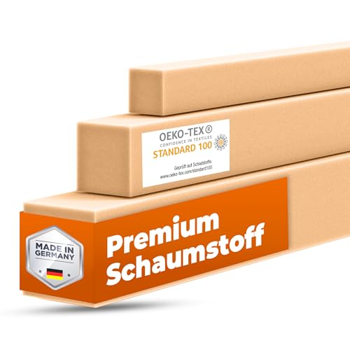 saarschaum • Schaumstoffstreifen Matratzenverlängerung • Schaumstoff Zuschnitt • Bett Lückenfüller • Matratzenausgleich • Matratzenverbinder • Polster • HR4030 12x15x200cm von saarschaum