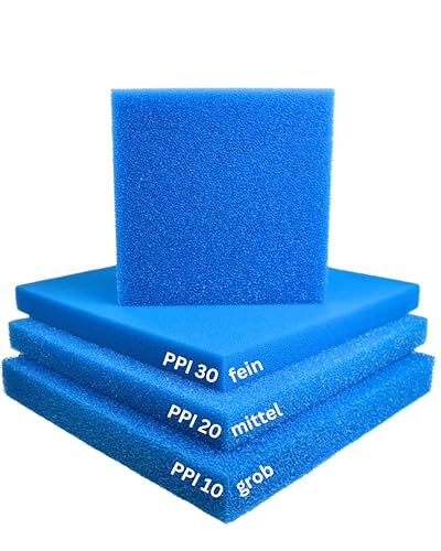 saarschaum • Filterschaum • Filterschwamm für Teichfilter • Filtermatten • Filtermaterial • PPI20 (mittel) • 50x50x2 cm von saarschaum