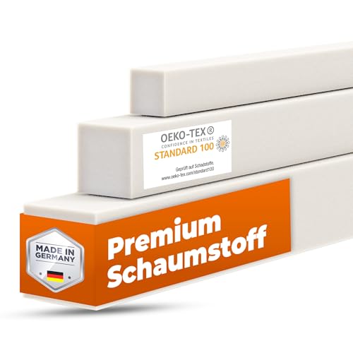 saarschaum • Schaumstoffstreifen Matratzenverlängerung • Schaumstoff Zuschnitt • Bett Lückenfüller • Matratzenausgleich • Matratzenverbinder • Polster • RG2440 10x20x180cm von saarschaum
