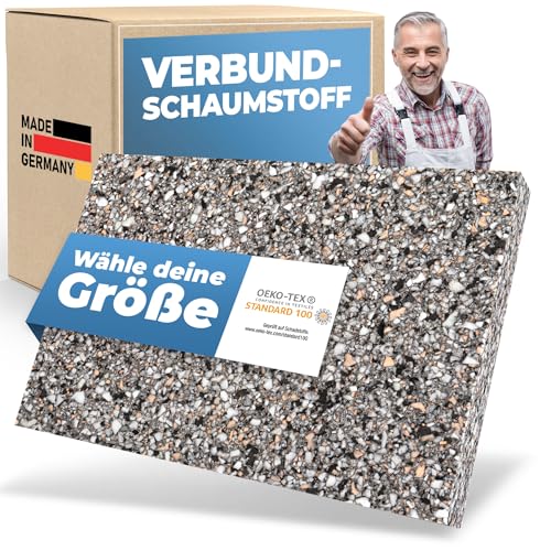 Saarschaum Verbundschaum Platten RG 100 • 202x102x2cm • Premium Verbundschaumstoff Schaumstoffplatten • Hartschaumstoff Meterware • Schwerschaum Dämmplatten Schallisolierung von saarschaum